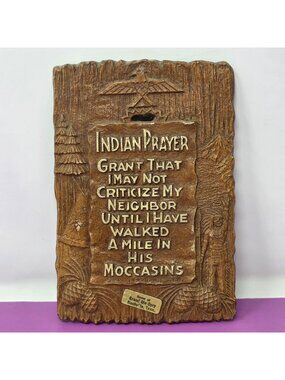 Vintage Indian Prayer Wall Plaque Rustic Home Of Grand Ole Opry‎ Nashville Tenn